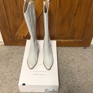 LC Lauren Conrad Nadilynn Tan Heeled Boots